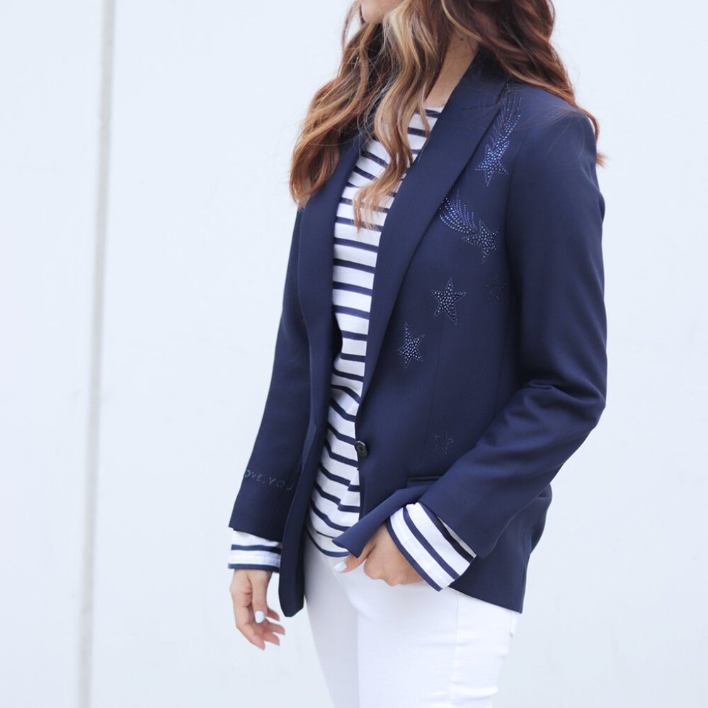 NWT - Zadig & Voltaire Viva Bis Strass Jacket NAVY 😍